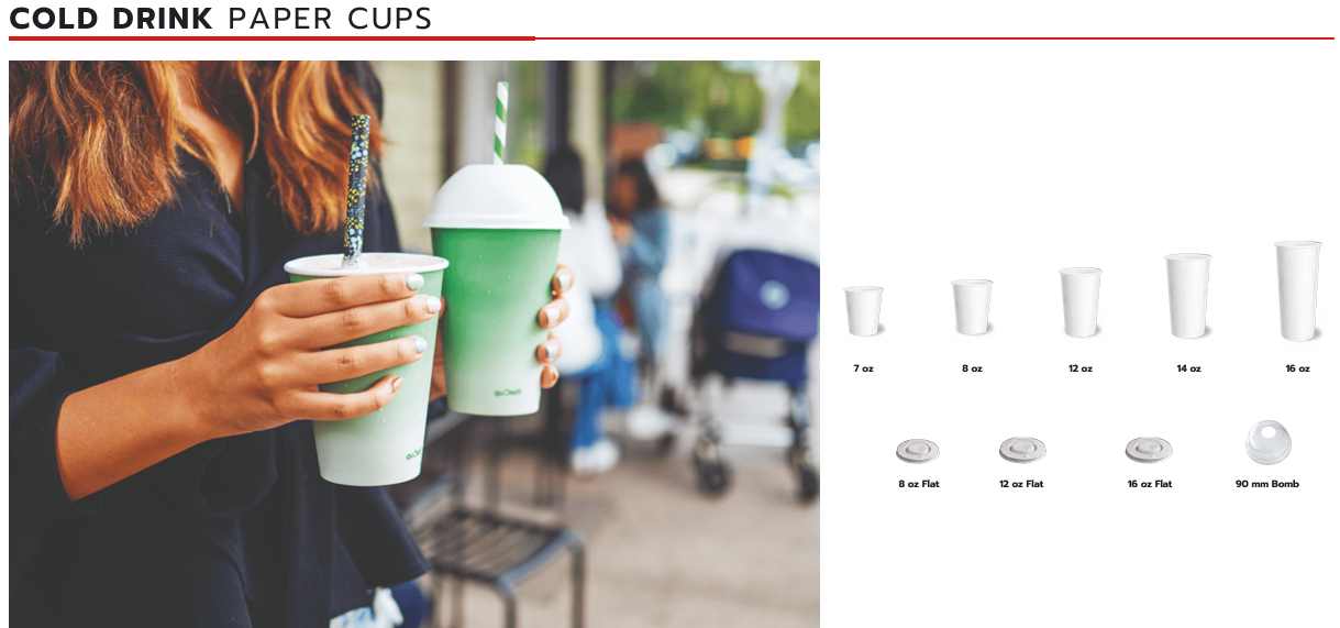 cold drink paper cups